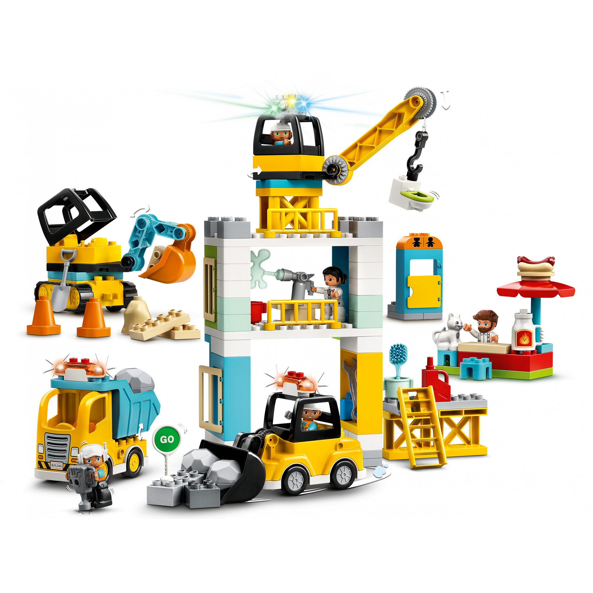 LEGO Duplo Town Подъемный кран и строительство 123 детали (10933) - зображення 1