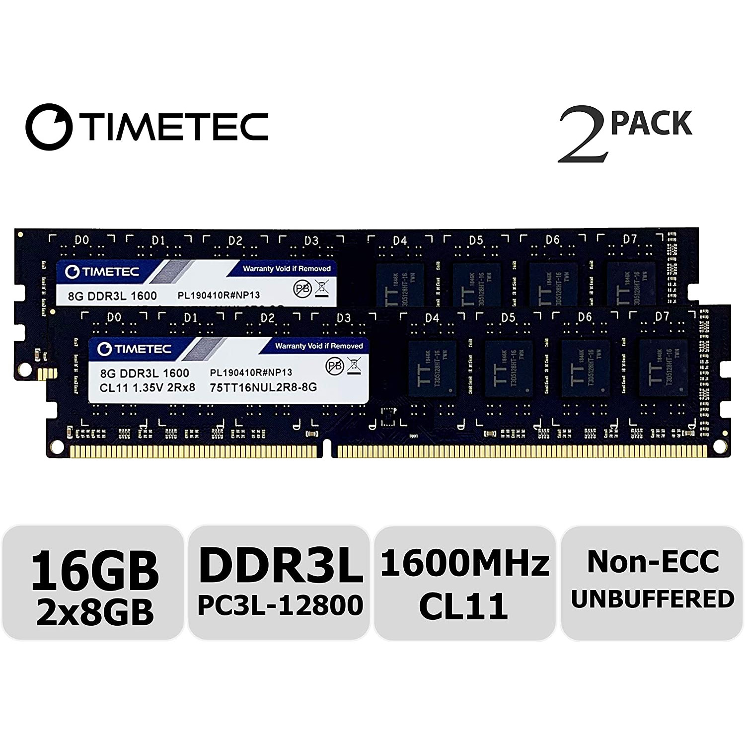 Timetec 16 GB (2x8GB) DDR3L 1600 MHz (75TT16NUL2R8-8G) - зображення 1