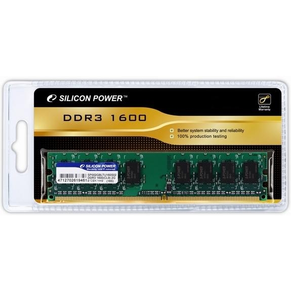 Silicon Power 2 GB DDR3 1600 MHz (SP002GBLTU160S02) - зображення 1