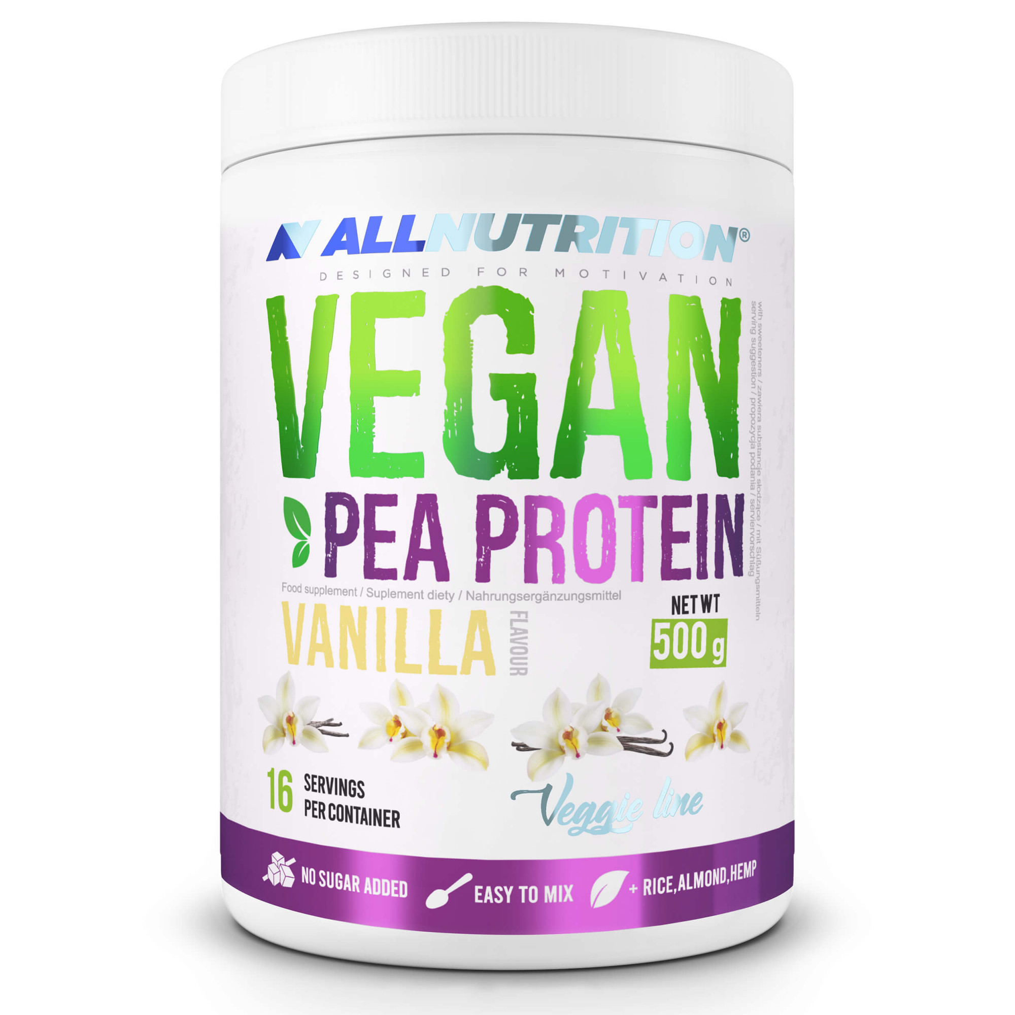 AllNutrition Vegan Pea Protein 500 g /16 servings/ Vanilla - зображення 1