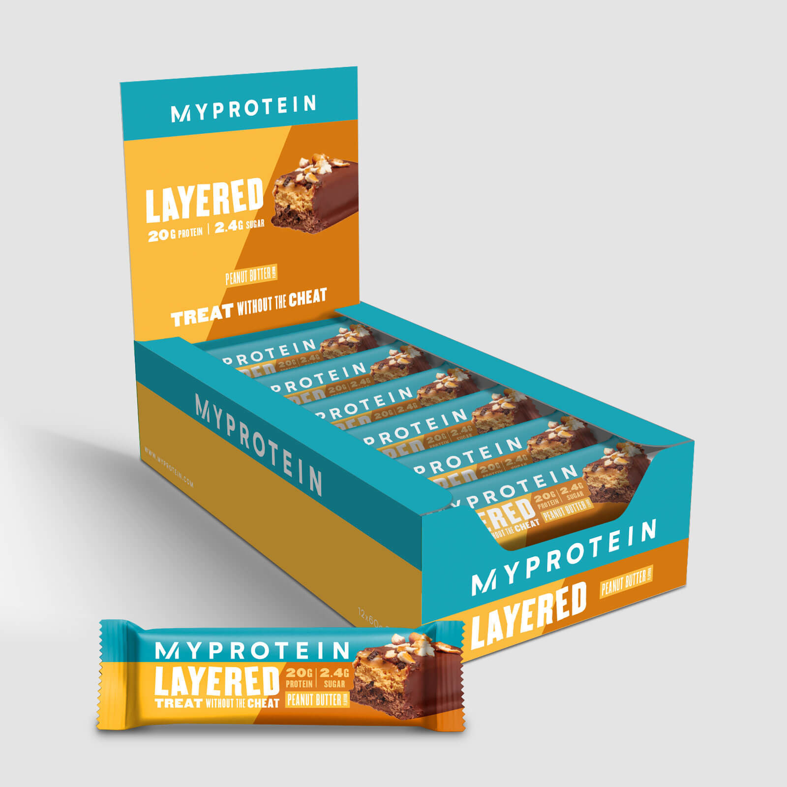 MyProtein Layered Protein Bar 12x60 g Peanut Butter - зображення 1