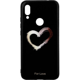 TOTO Glass Fashionable Case Xiaomi Redmi 7 Heart on Black