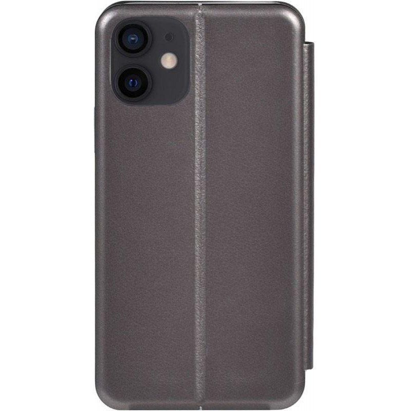 TOTO Book Rounded Leather Case Apple iPhone 12 Mini Grey - зображення 1