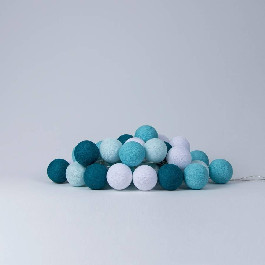 Cotton Ball Lights Гирлянда на 10 шаров 2,7м, Aqua