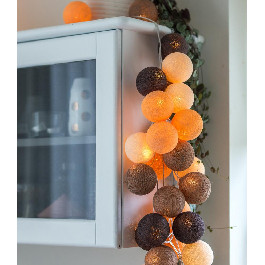 Cotton Ball Lights Гирлянда на 10 шаров 2,7м, Clay