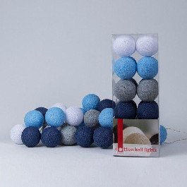 Cotton Ball Lights Гирлянда на 35 шаров 5,5м, Sailor Blue