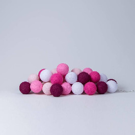 Cotton Ball Lights Гирлянда на 10 шаров 2,7м, Pink