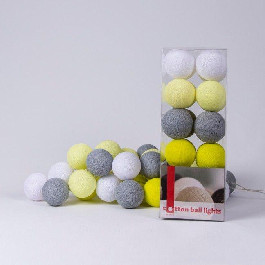 Cotton Ball Lights Гирлянда на 35 шаров 5,5м, Yellow Stone