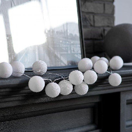 Cotton Ball Lights Гирлянда на 20 шаров 3,8м, White