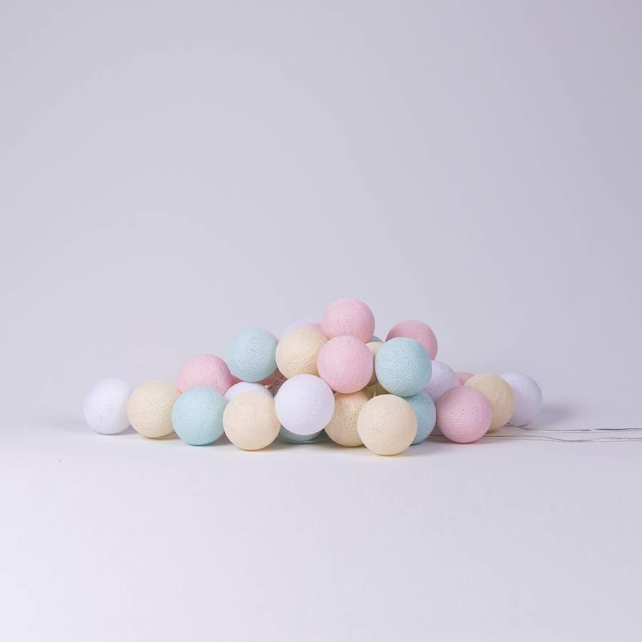 Cotton Ball Lights Гирлянда на 10 шаров 2,7м, Pastel - зображення 1