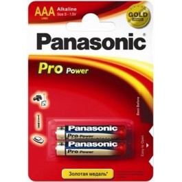 Panasonic AAA bat Alkaline 2шт Pro Power (LR03XEG/2BP)