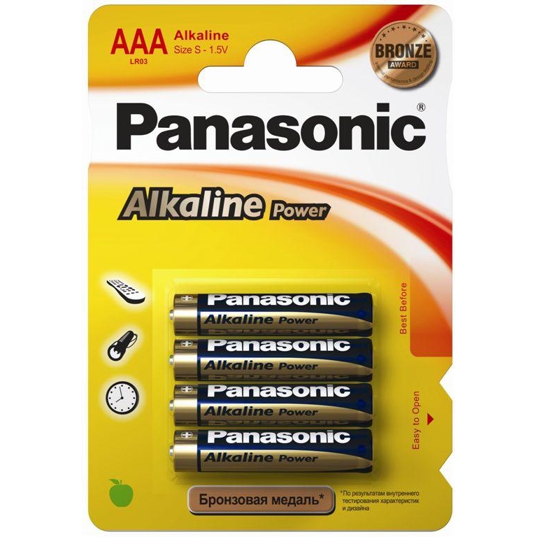 Panasonic AAA bat Alkaline 4шт Alkaline Power (LR03REB/4BP) - зображення 1