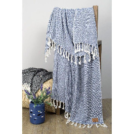Barine Home Плед-накидка Barine - Wool Basket indigo синий 120x175
