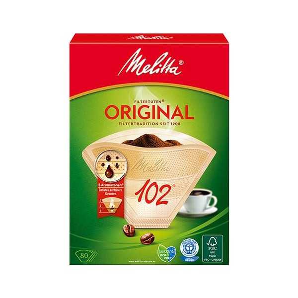 Melitta Фильтр-пакет для кофе Aroma Zones 102 бумажный бежевый 80 шт - зображення 1