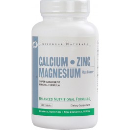 Universal Nutrition Calcium Zinc Magnesium 100 tabs