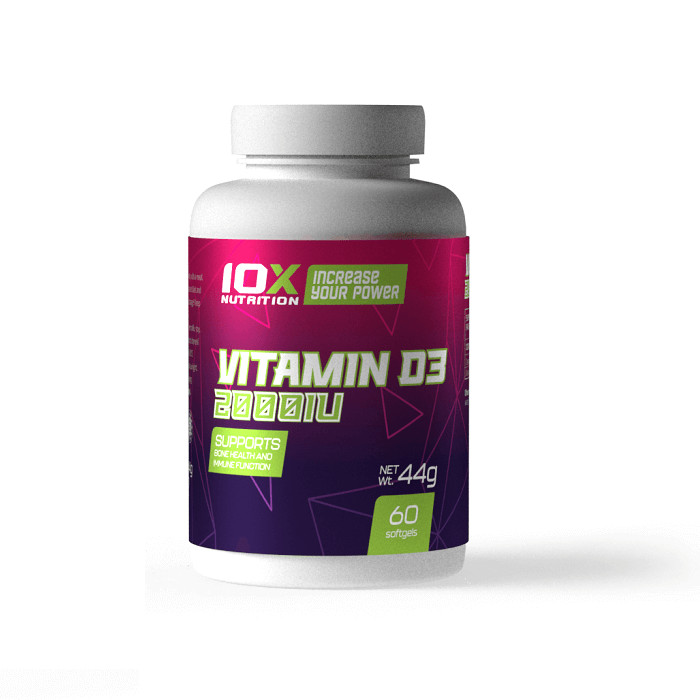 10x Nutrition Vitamin D3 2000IU 60 softgels - зображення 1