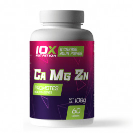 10x Nutrition Calcium Magnesium Zinc 60 tabs