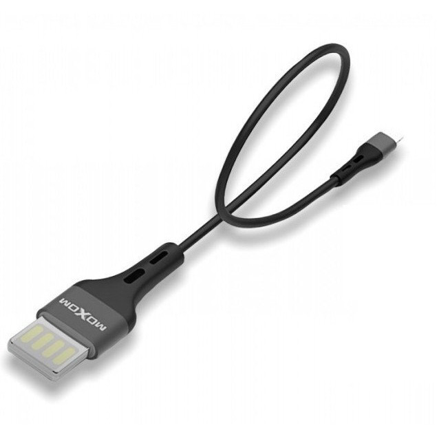 MOXOM USB-A - Lightning 0.2m Black (MX-CB07) - зображення 1