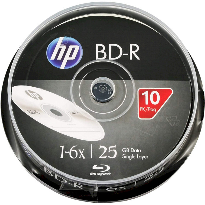 HP BD-R SL HP 25GB 6x 10pcs/spindle (69321/BRE00071-3) - зображення 1