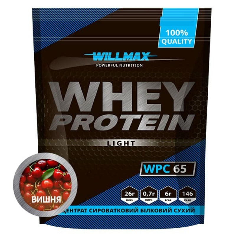 Willmax Whey Protein Light 65% 1000 g /25 servings/ Вишня (wx216) - зображення 1