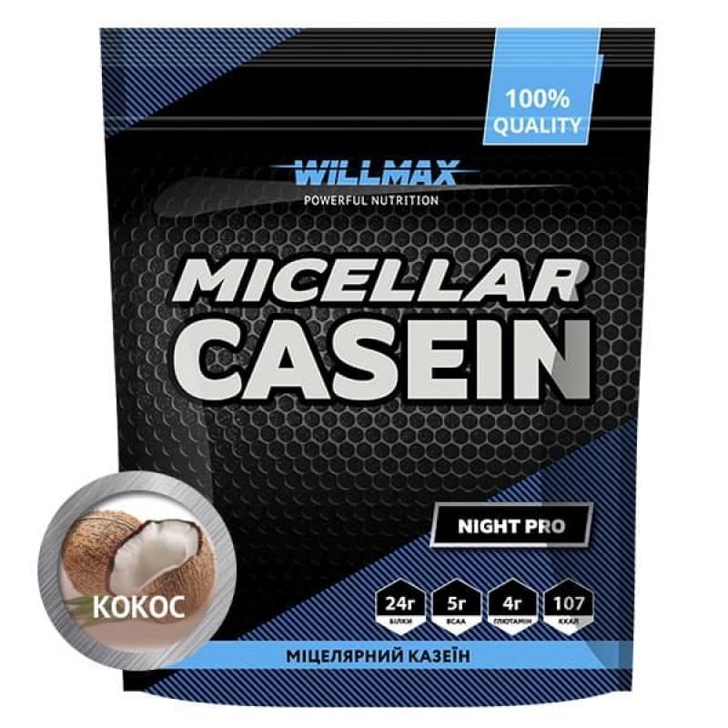 Willmax Micellar Casein 80% 900 g /30 servings/ Кокос (wx507) - зображення 1