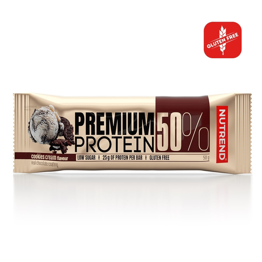 Nutrend Premium Protein 50% Bar 50 g Cookies Cream - зображення 1