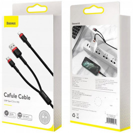   Baseus Cafule Cable 2in1 Lightning/Type-C+USB 1m Black (CATKLF-ELG1)