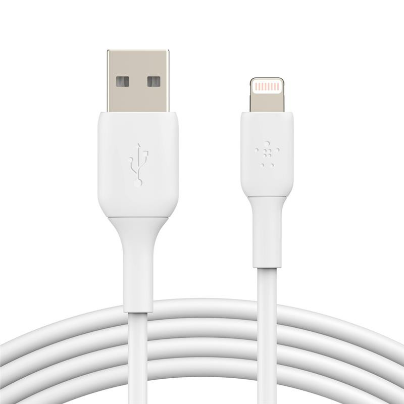 Belkin USB-A Lightning PVC 2m white (CAA001BT2MWH) - зображення 1