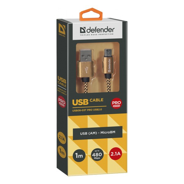 Defender USB/microUSB 1m Gold (87800) - зображення 1