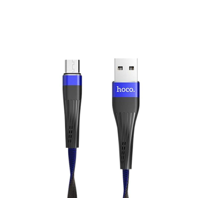 Hoco U39 Slender MicroUSB 1.2m Black/Blue - зображення 1