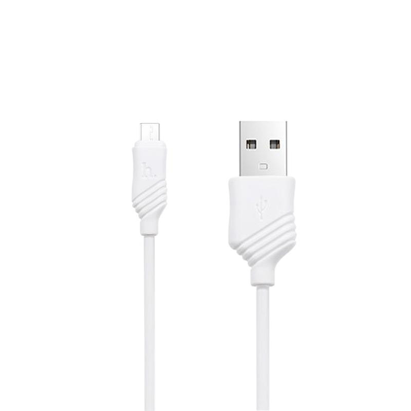 Hoco X6 Khaki MicroUSB 1m White - зображення 1