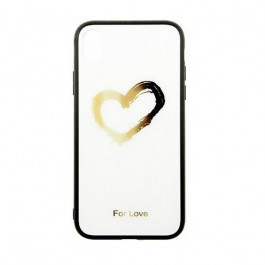 TOTO Glass Fashionable Case iPhone XR Heart on White
