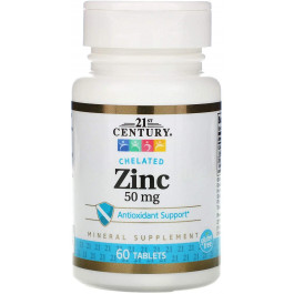 21st Century Chelated Zinc 50 mg 60 tabs