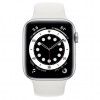 Apple Watch Series 6 GPS 44mm Silver Aluminum Case w. White Sport B. (M00D3) - зображення 2