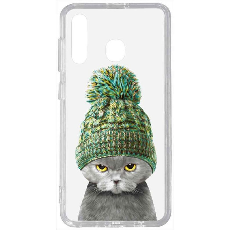 TOTO Acrylic+TPU Print Case Samsung Galaxy A20/A30 #7 Cat In Hat Transparent - зображення 1