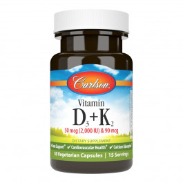 Carlson Labs Vitamin D3 + K2 30 caps