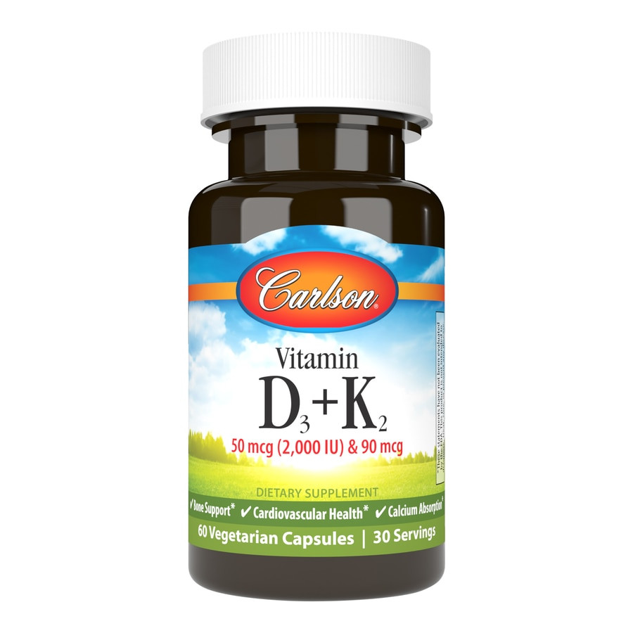 Carlson Labs Vitamin D3 + K2 60 caps - зображення 1