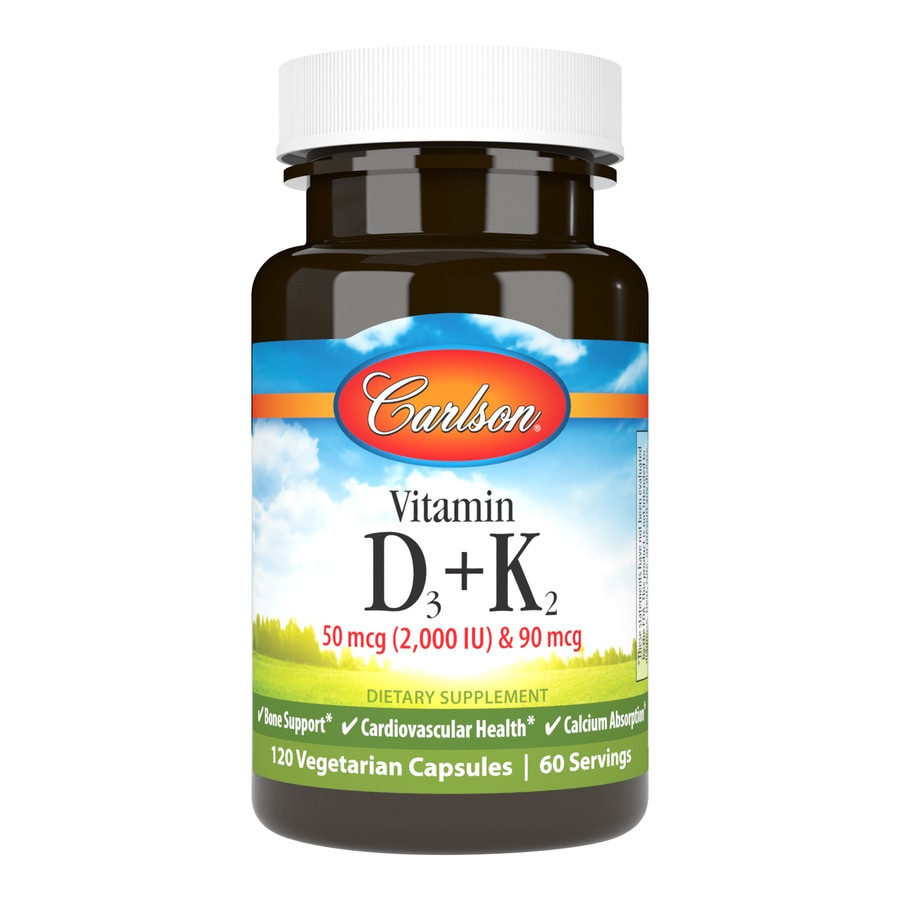 Carlson Labs Vitamin D3 + K2 120 caps - зображення 1