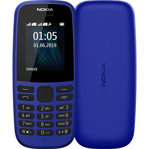 Nokia 105 Single Sim 2019 Blue (16KIGL01A13) - зображення 1