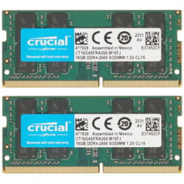 Crucial 32 GB (2x16GB) SO-DIMM DDR4 2400 MHz (CT2K16G4SFRA266)