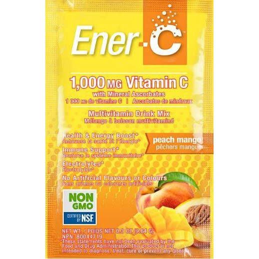 Ener-C Multivitamin Drink Mix - 1,000mg Vitamin C 1 sachet /9,64 g/ Peach Mango - зображення 1