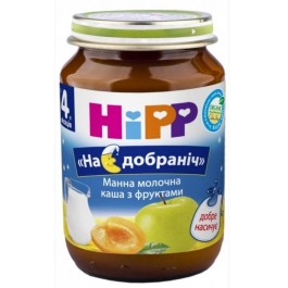 Hipp Молочная каша Манная с фруктами Спокойной ночи, 190 г
