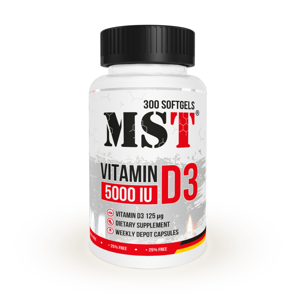 MST Nutrition Vitamin D3 5000IU 300 softgels - зображення 1