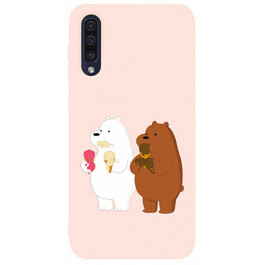 TOTO Matt TPU 2mm Print Case Samsung Galaxy A30s/A50/A50s #66 Bear Icecreame Sand pink