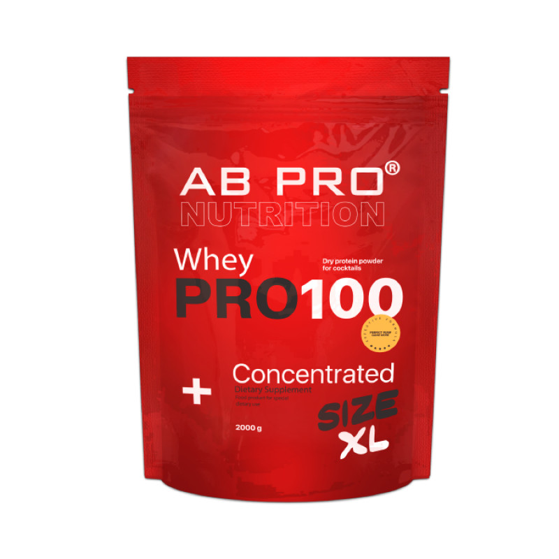 AB Pro PRO 100 Whey Concentrated 2000 g /55 servings/ Арахис-карамель - зображення 1