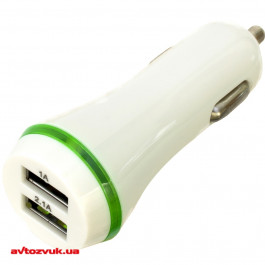 Patron 2 x USB 2.0 2.1A/1A White (PN-2USB-CAR-WH)