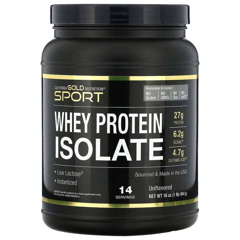 California Gold Nutrition Whey Protein Isolate 454 g /14 servings/ Unflavored - зображення 1