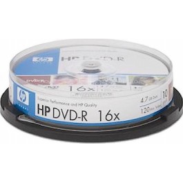 HP DVD-R 4,7GB 16x Cake Box 10шт (DME00026)