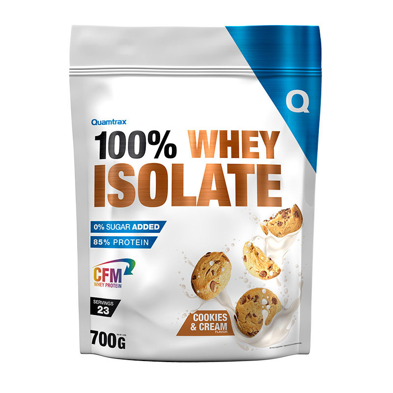Quamtrax 100% Whey Isolate 700 g /23 servings/ Cookies Cream - зображення 1