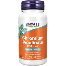 Now Chromium Picolinate 200 mcg 100 veg caps